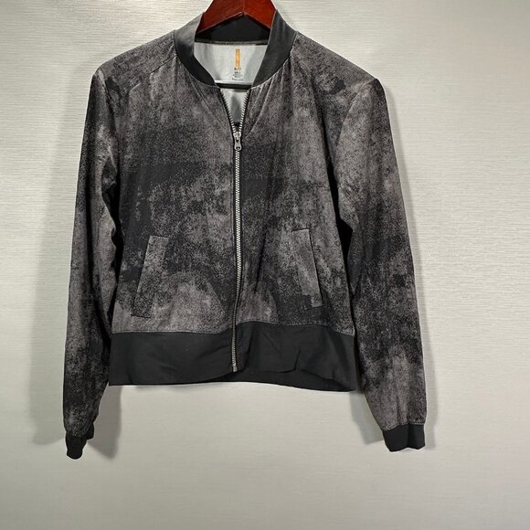 Lucy Jackets & Blazers - Lucy Jacket Womens Small Full Zip Gray Stretch Pockets Ribbed Cuffs